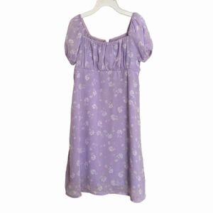 Art Class Girl's Size 8 Square Neckline Lilac Floral Peasant Dress #M